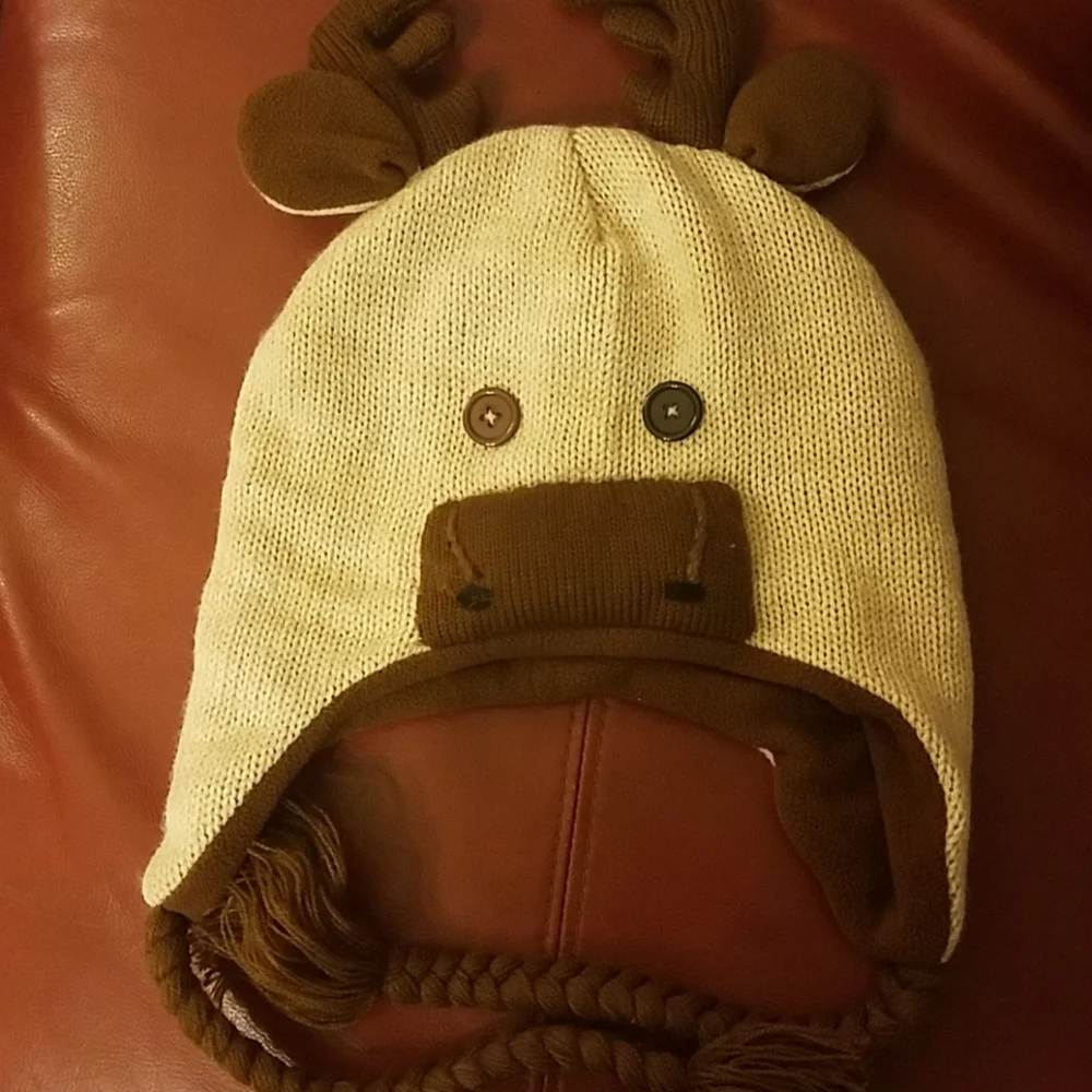 Moose winter hat, fits youth size preteen - teen.